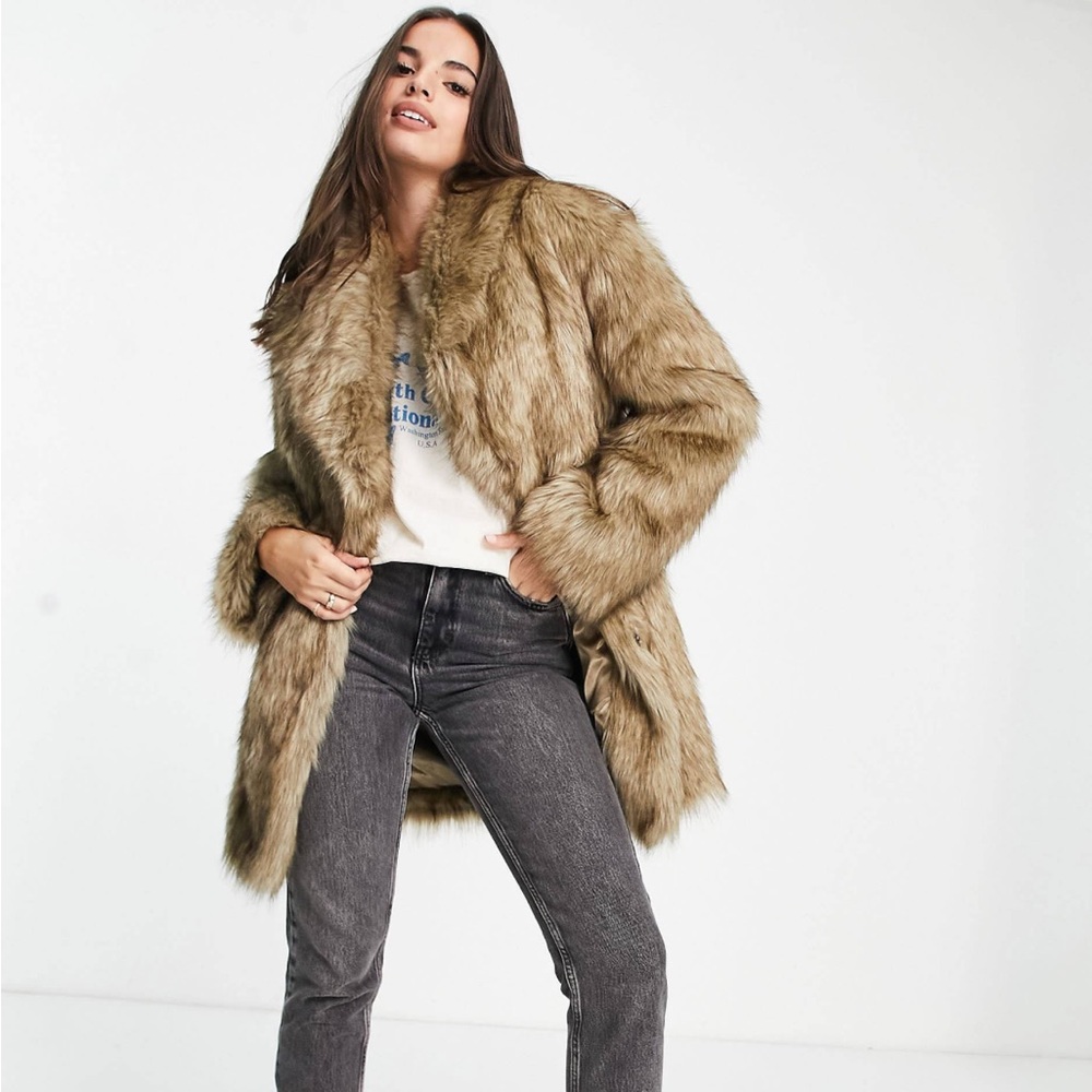 Tan Brown Fur Coat